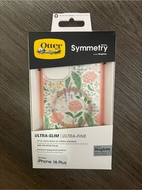 OtterBox Symmetry Floral MagSafe iPhone 16 Plus Case - Pink & Green